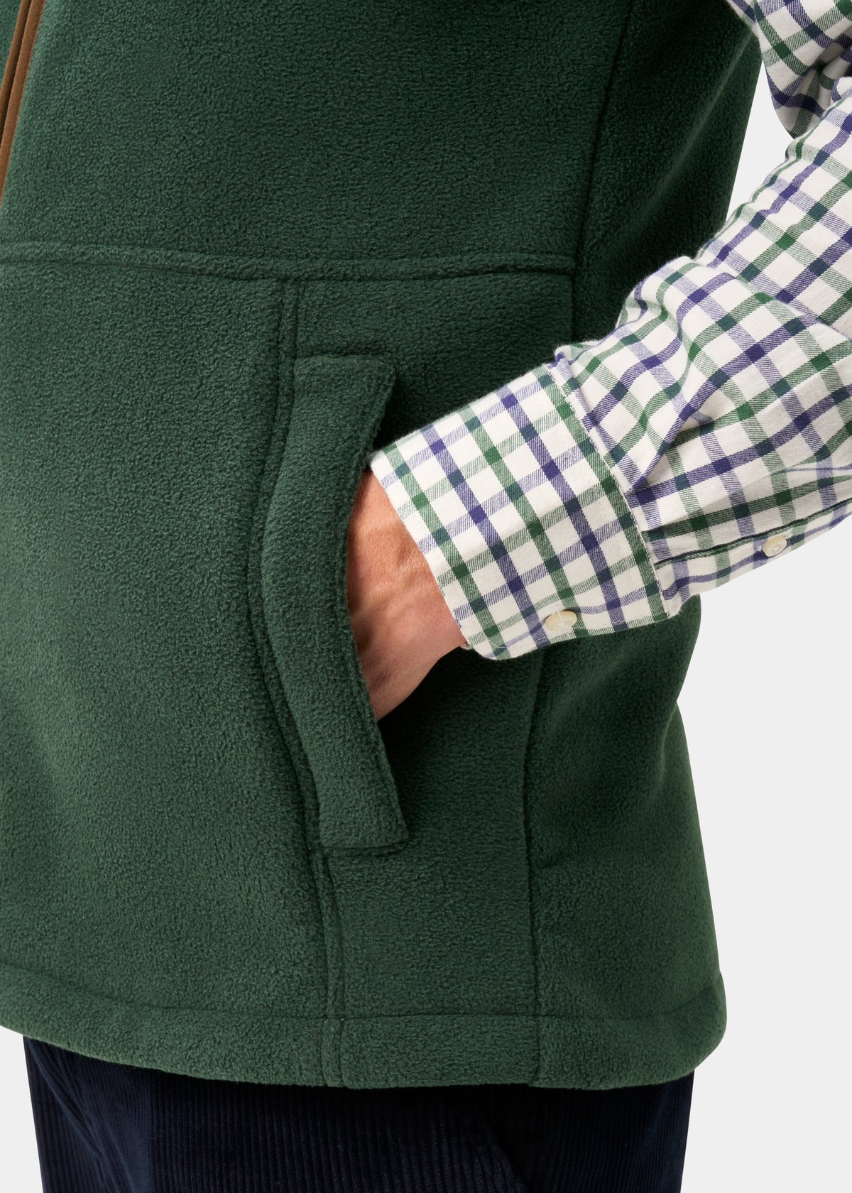 Aylsham Men's Fleece Gilet In Evergreen - Regular Fit