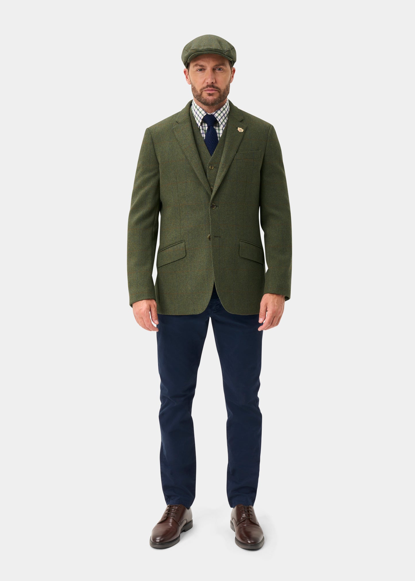 Combrook Men's Tweed Water Repellent Sports Blazer in Mariner - Regular Fit