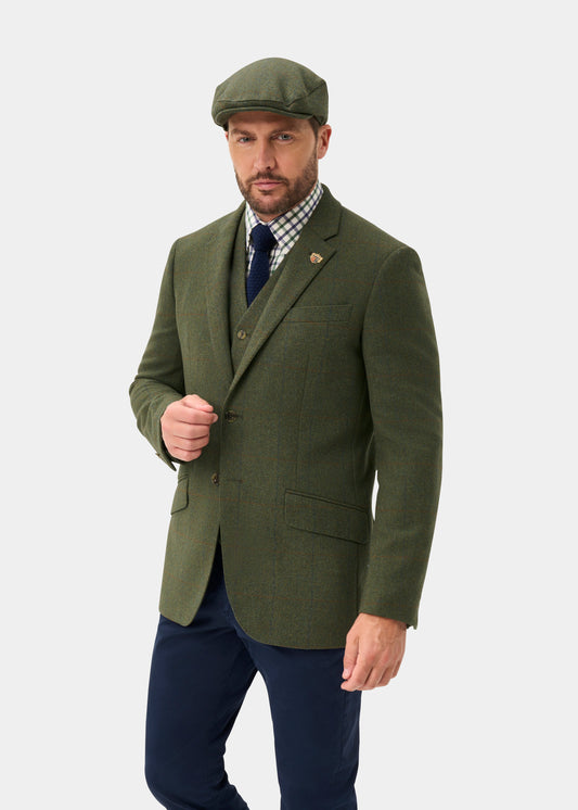 Combrook Men's Tweed Water Repellent Sports Blazer in Mariner - Regular Fit