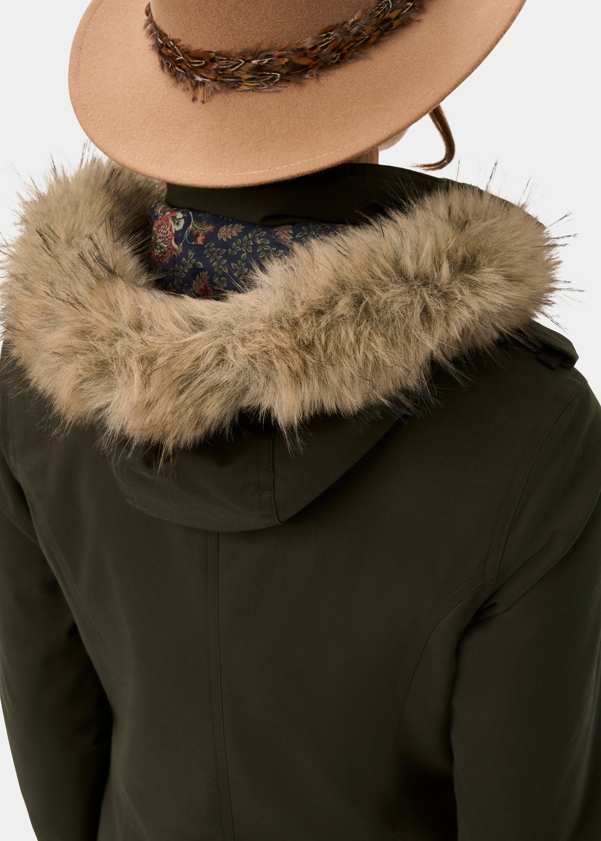 Dunswell Ladies Waterproof Long Coat In Olive - Regular Fit