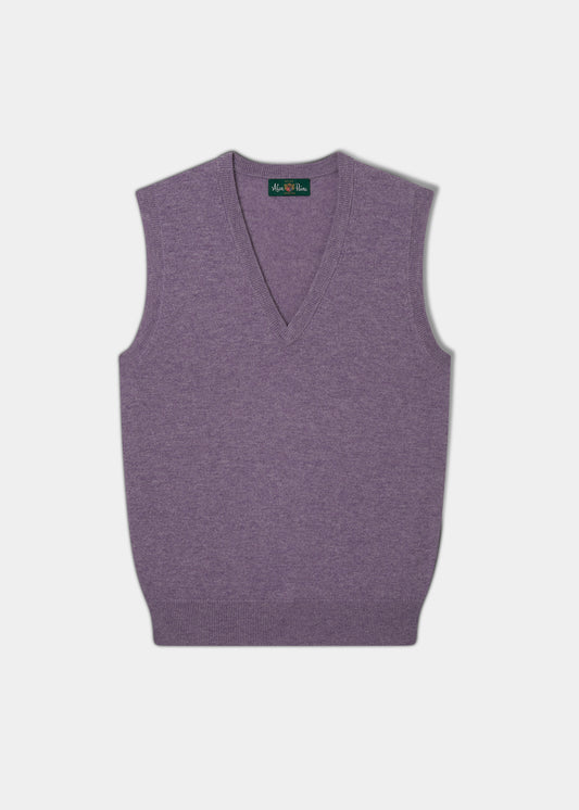 Erin Luxury Vee Neck Fair Isle Tank Top in Heather