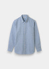 Fleetwood Men's Blue Check Linen Shirt - Classic Fit