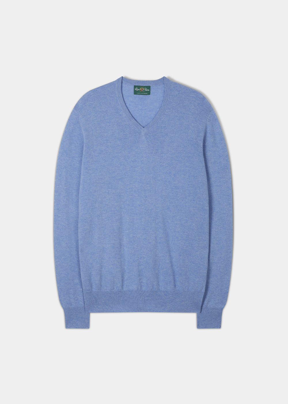 Haddington Pure Cashmere V-Neck Jumper In Ocean - Regular Fit