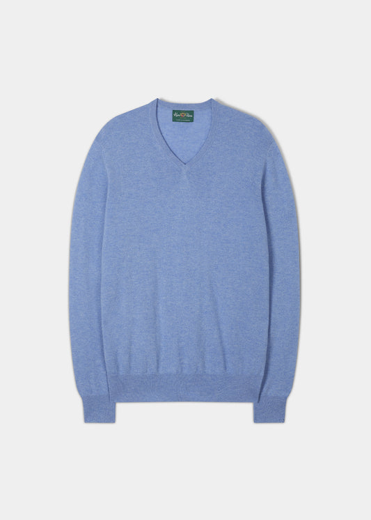 Haddington Cashmere Jumper i Ocean - Normal passform