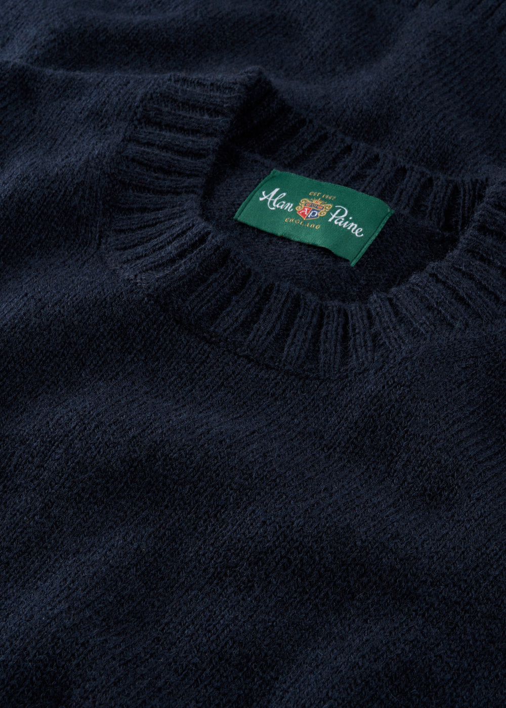 Men's Shetland Wool Crew Neck Jumper in Concord