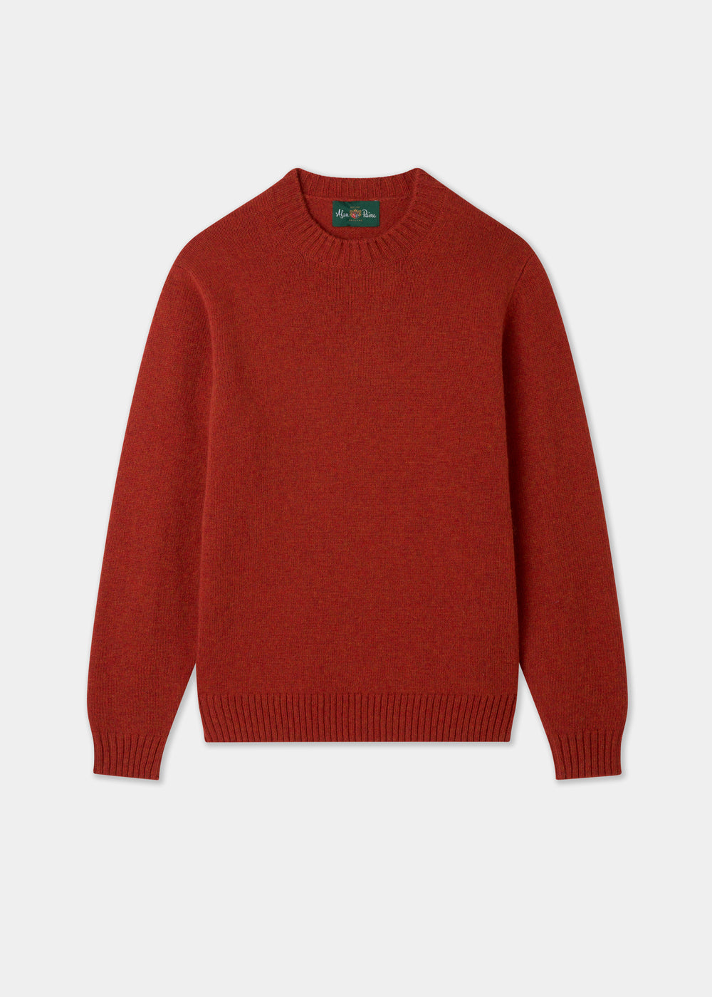 Men's Shetland Wool Crew Neck Jumper in Saffron