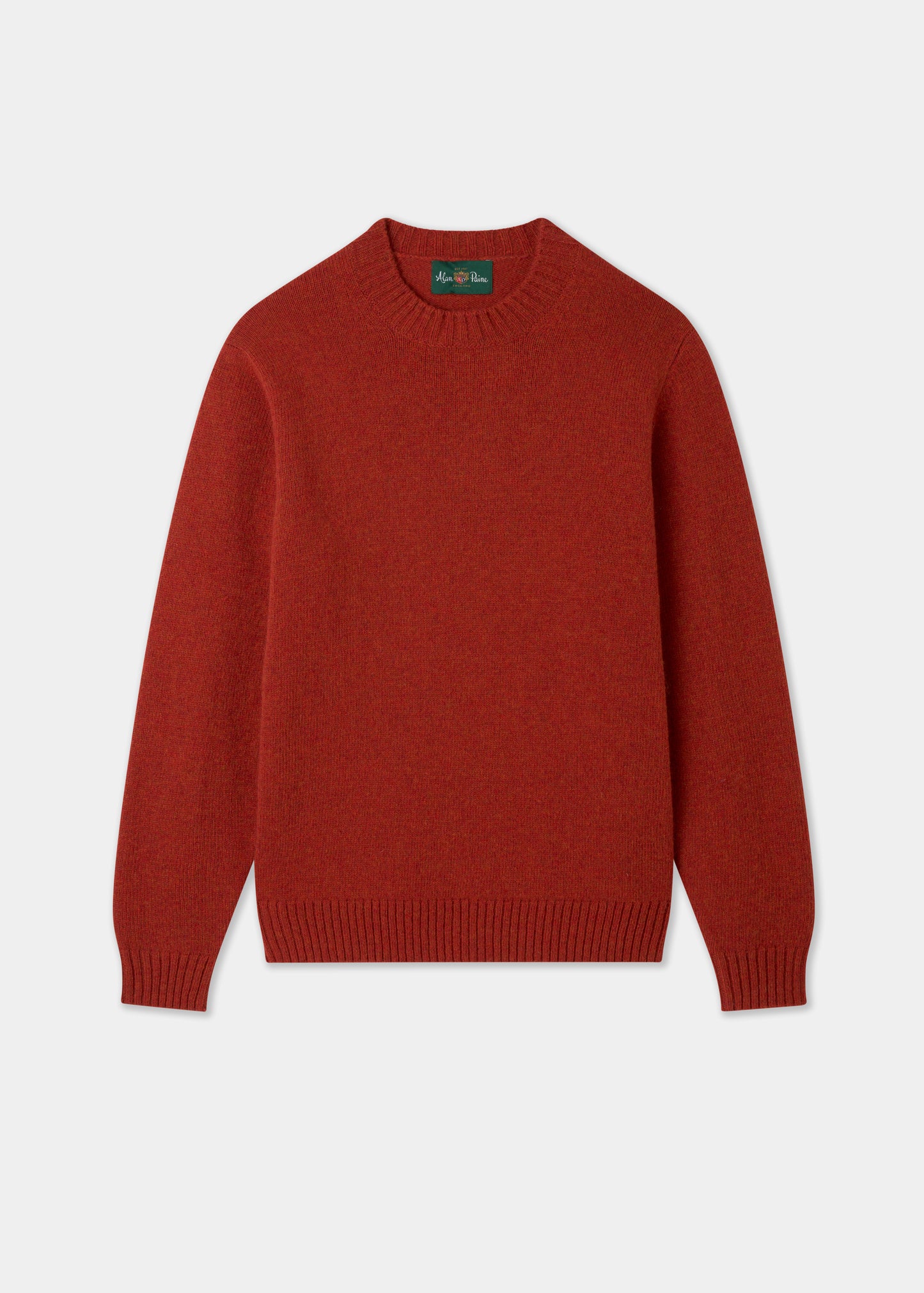 Men's Shetland Wool Crew Neck Jumper in Saffron
