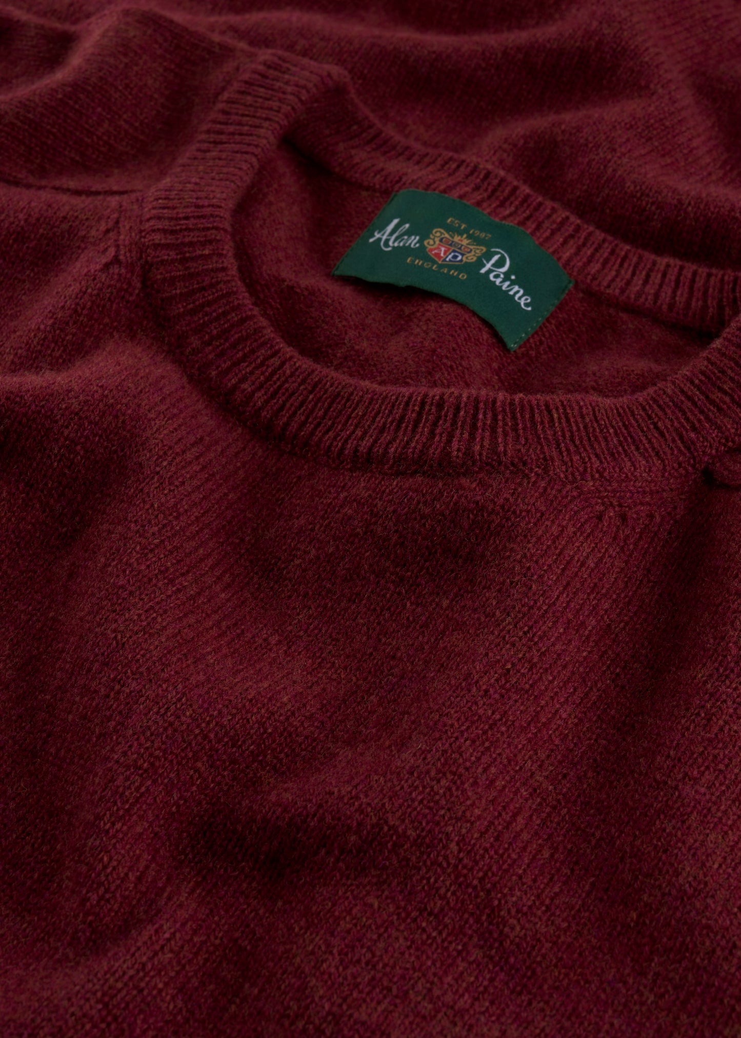 Men's Lambswool Crew Neck Jumper in Garnet