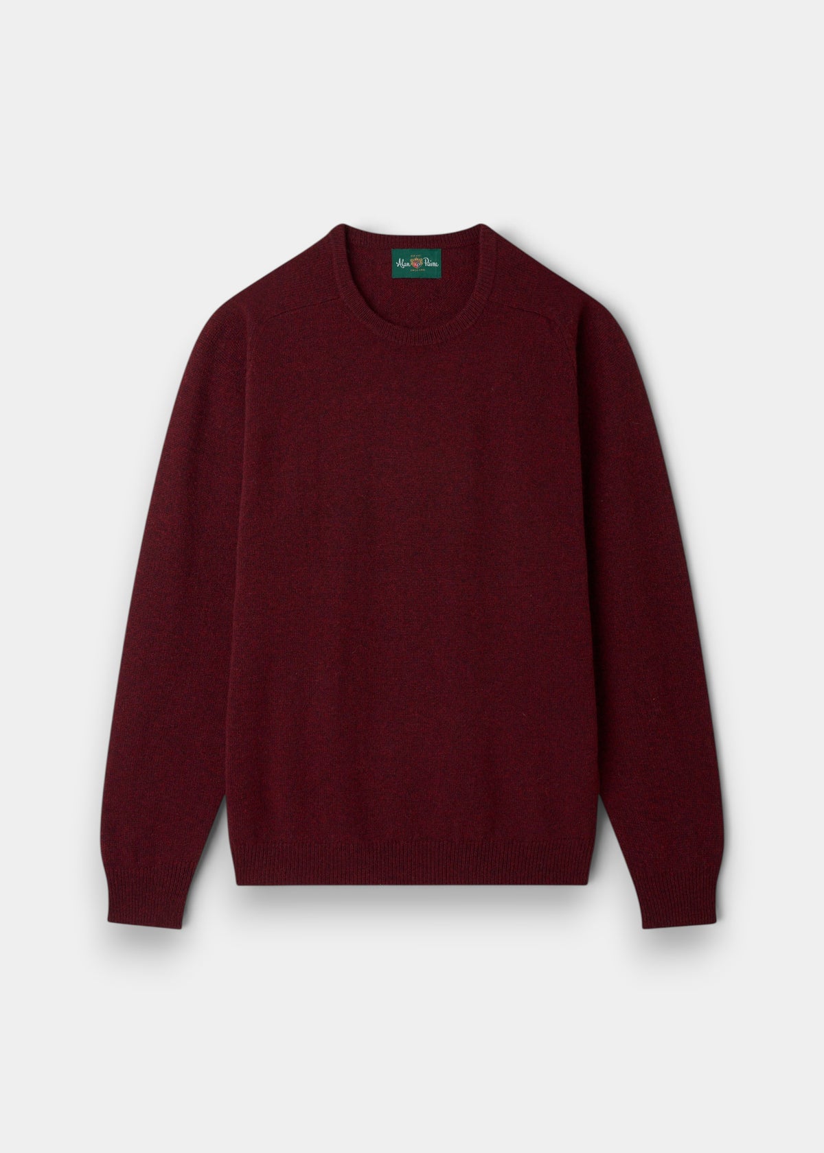 Lenzie Lambswool Crew Neck Jumper in Red Velvet, regular fit, with long sleeves, ribbed cuffs and hem.