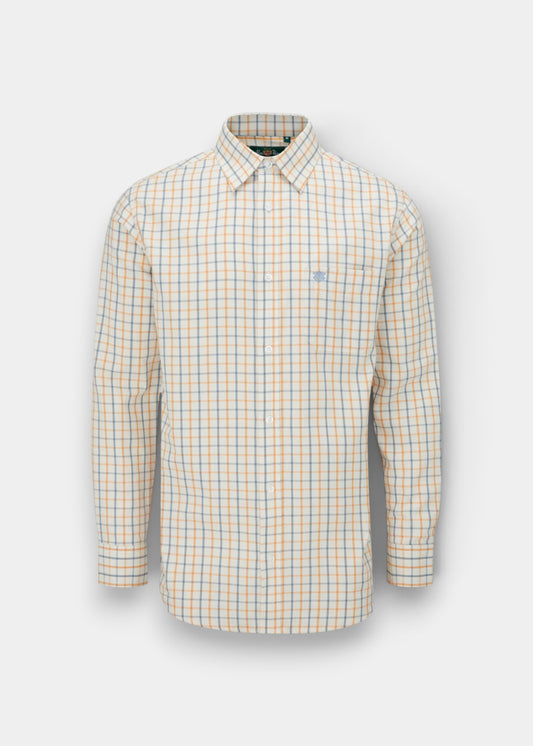 Ilkley Men's Blue and Gold Country Check Shirt - Shooting Fit