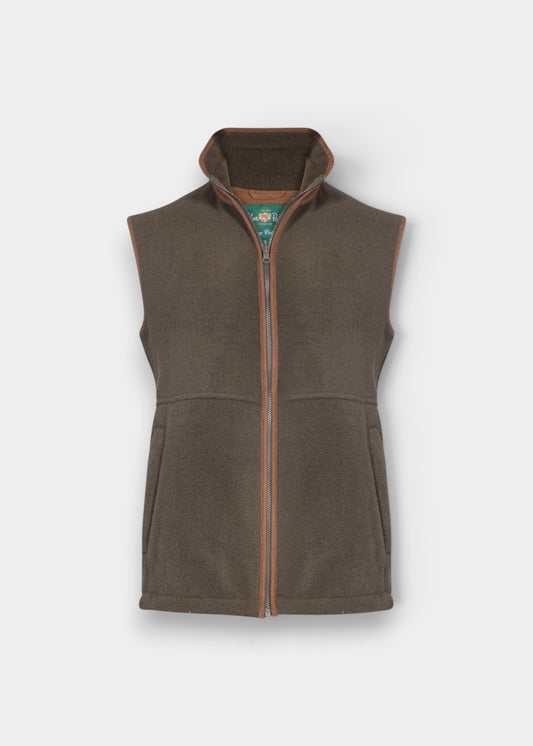 Aylsham Men's Fleece Gilet In Green - Regular Fit