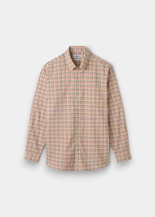 Mirfield Yellow and Red Check Cotton Shirt - Classic Fit