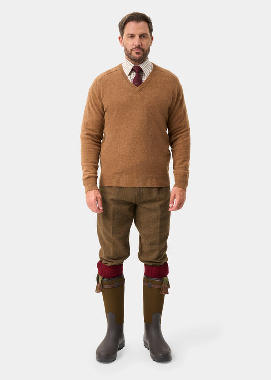 Rutland Men's Tweed Water Repellent Shooting Breeks in Birch -  Regular Fit