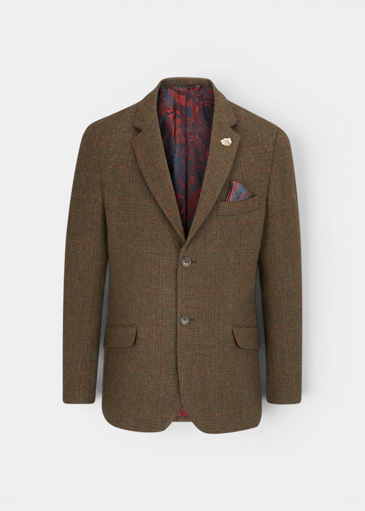 Surrey Men's Tweed Lined Blazer In Field Maple - Regular Fit