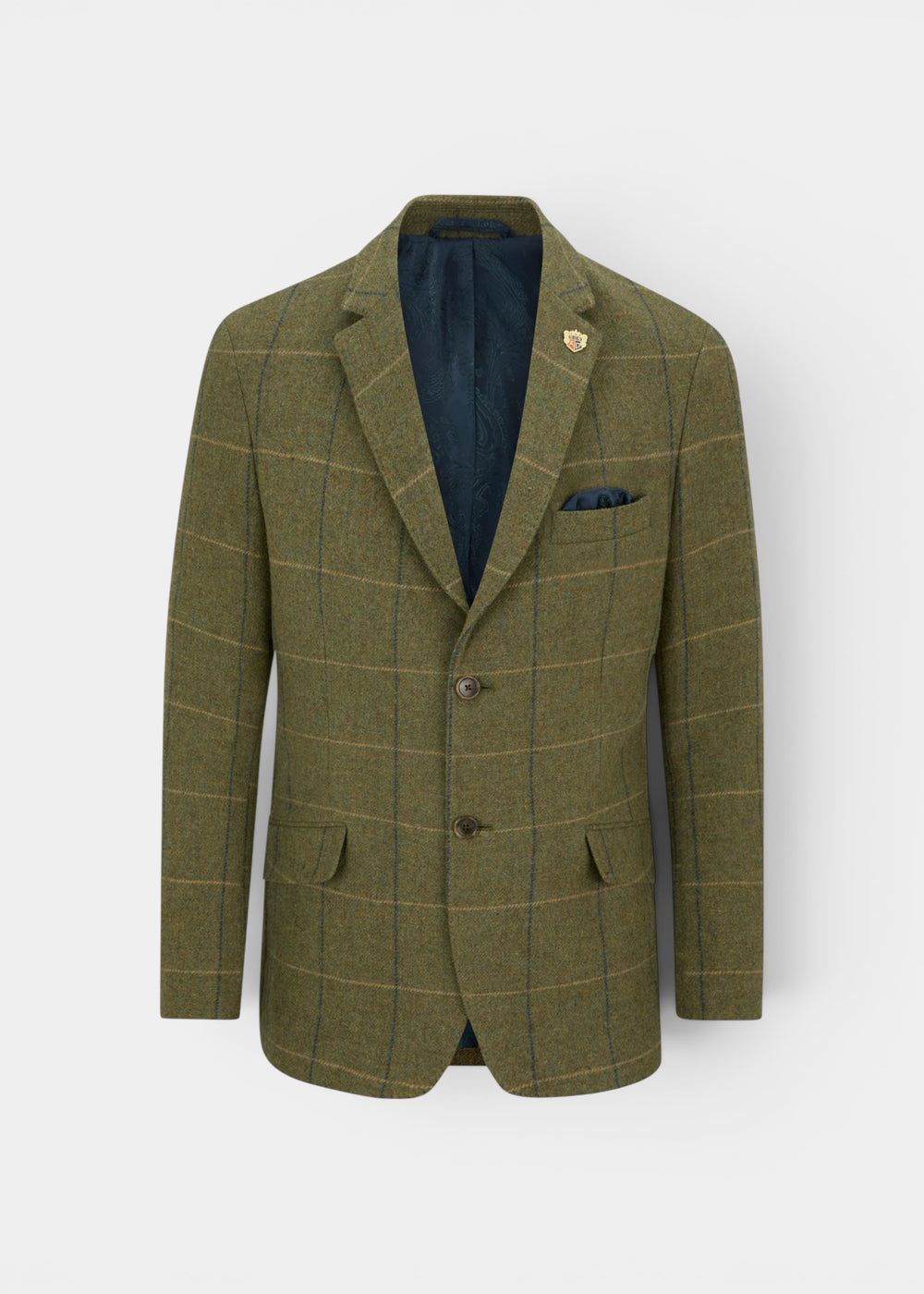 Surrey Men's Tweed Lined Blazer In Lovat Blue - Regular Fit