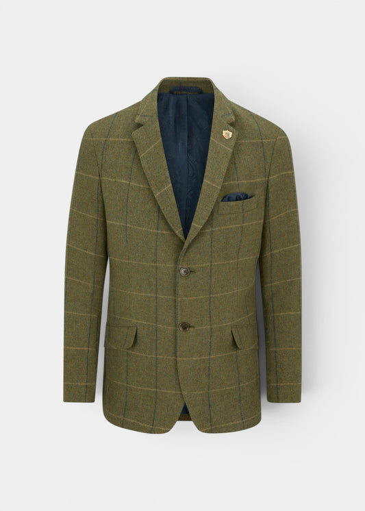 Surrey Men's Tweed Lined Blazer In Lovat Blue - Regular Fit