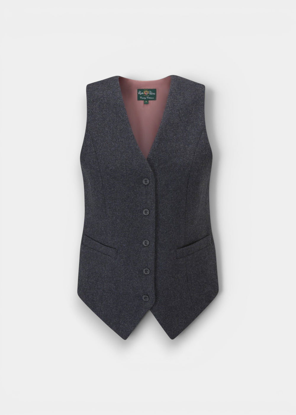 Surrey Ladies Tweed Water Repellent Waistcoat in Blue -  Regular Fit