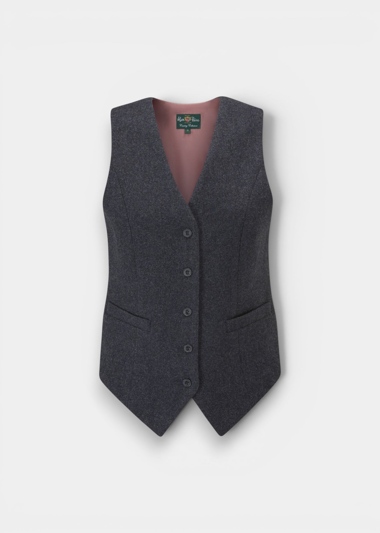 Surrey Ladies Tweed Water Repellant Waistcoat in Blue -  Regular Fit