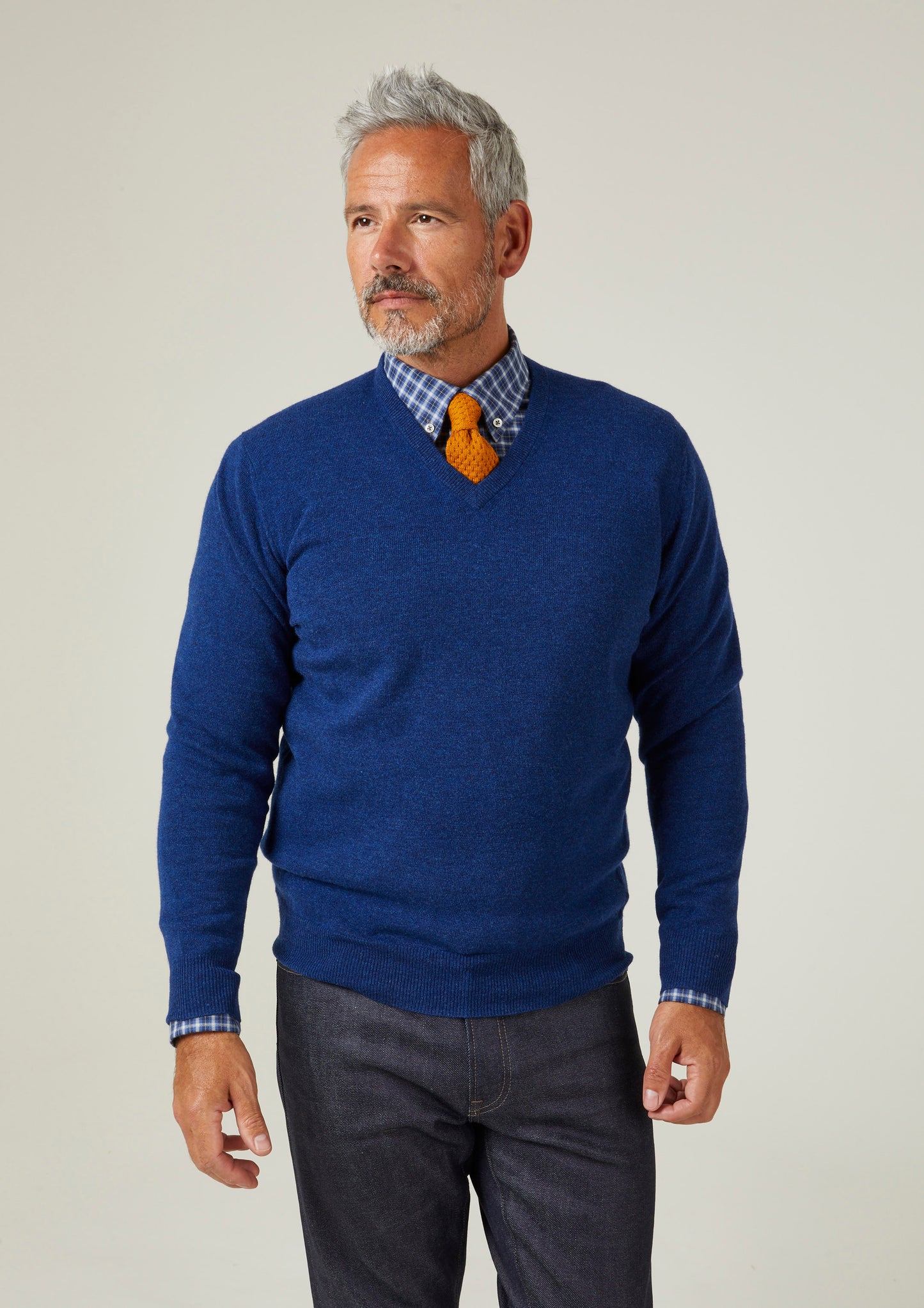 Albury Geelong Wool Jumper i Indigo - Normal passform