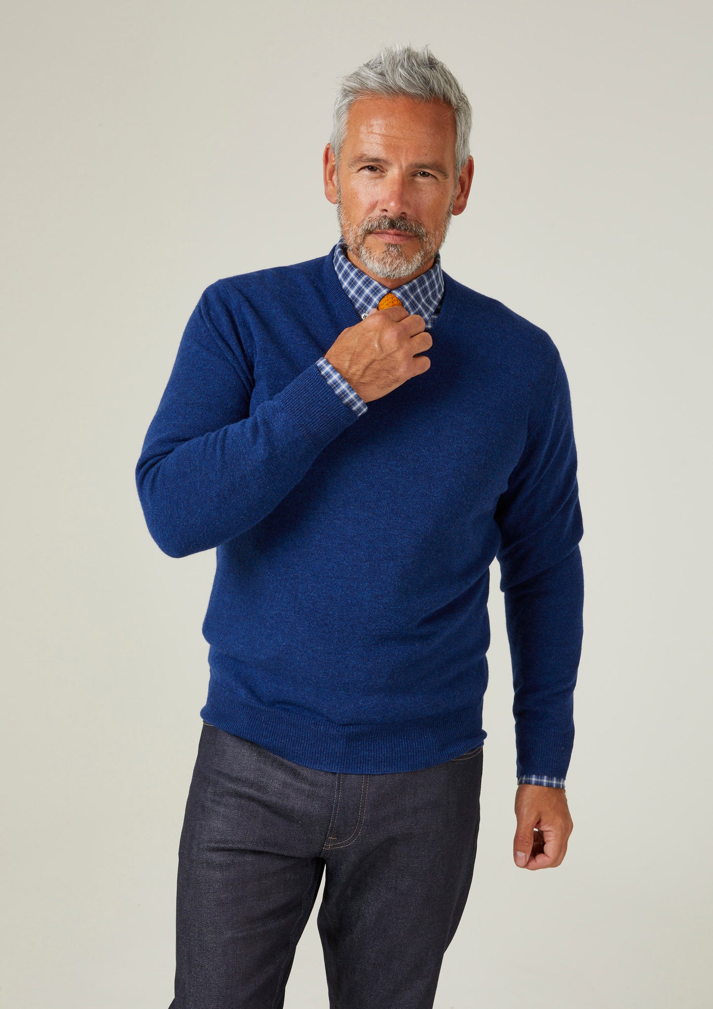 Albury Geelong Wool Jumper i Indigo - Normal passform