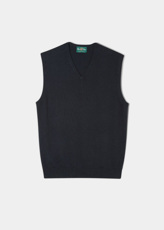Ellerby Cotton Cashmere Slipover i mörk marinblå