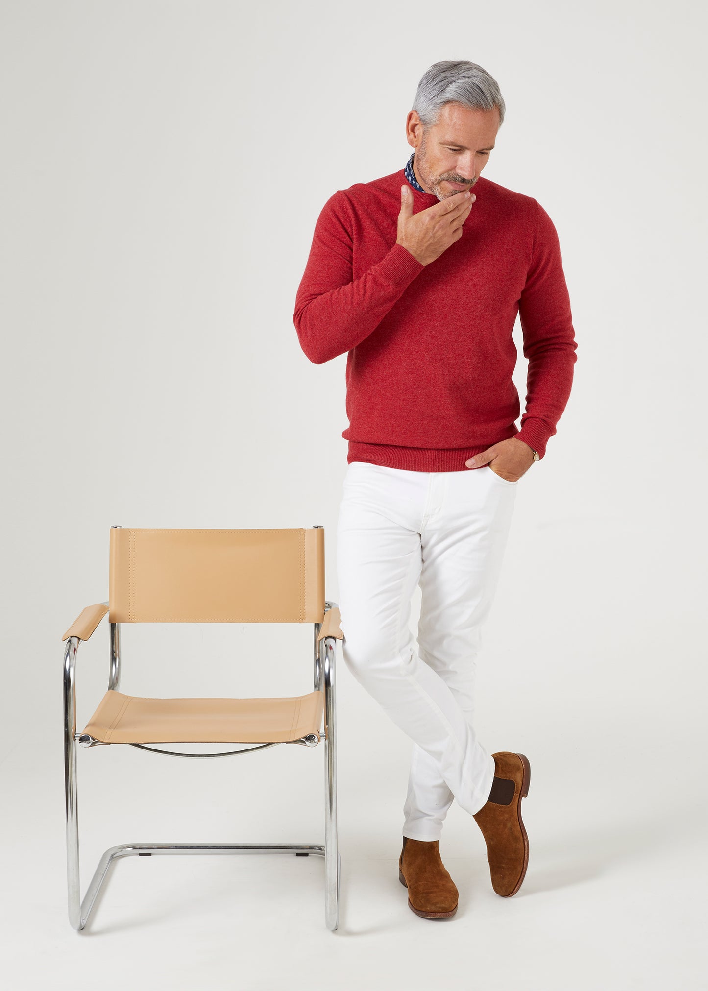 Brisbane Geelong Wool Jumper i Poppy Melange - Normal passform